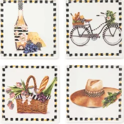 Vino Alfresco Coasters - Set Of 4|MacKenzie-Childs Discount