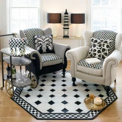 Westminster Hair On Hide Rug - 6' Octagon - White|MacKenzie-Childs Clearance