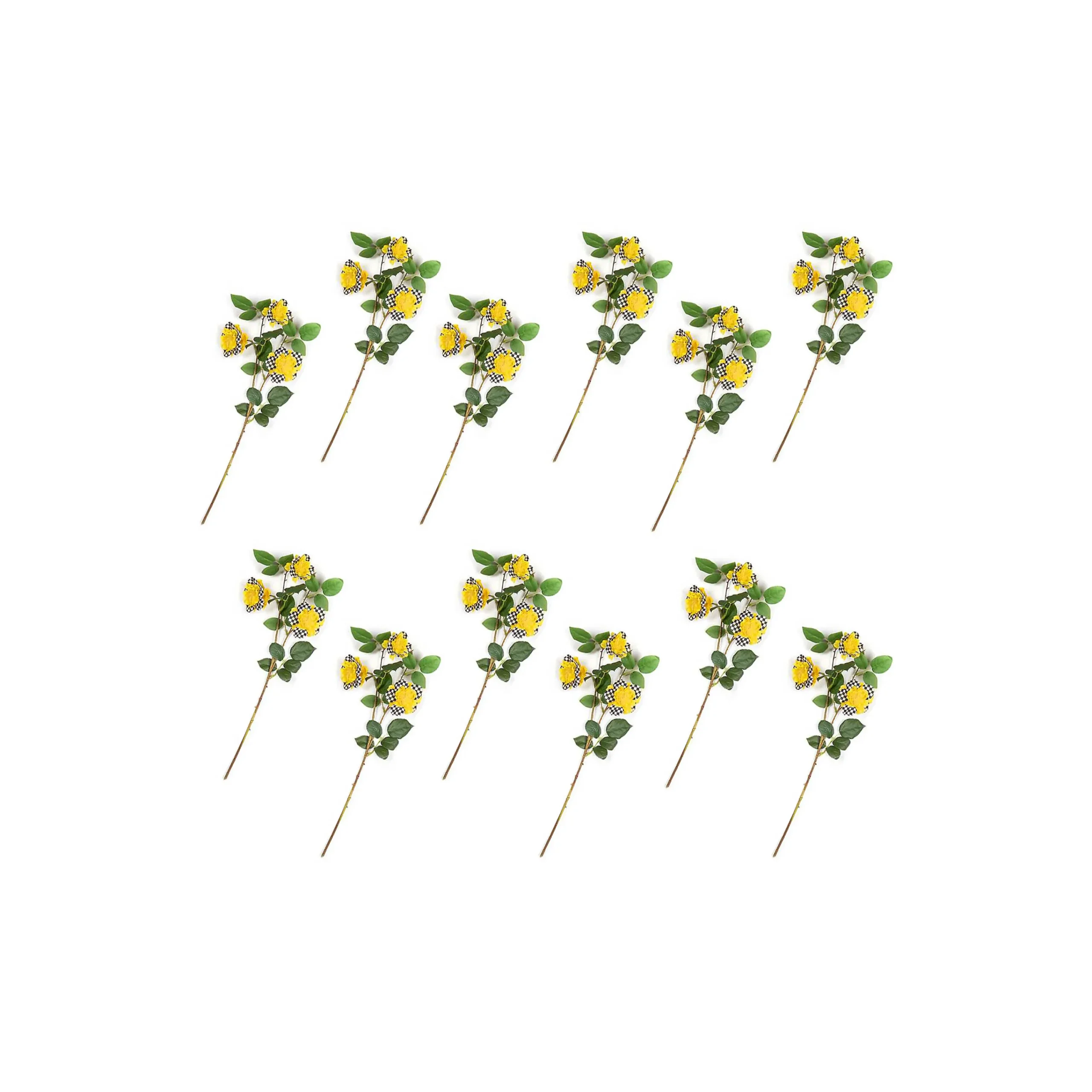 Wild Rose Spray Bouquet - Yellow - Set Of 12|MacKenzie-Childs Clearance