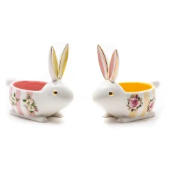 Wildflowers Bunny Dishes - Set Of 2|MacKenzie-Childs Clearance