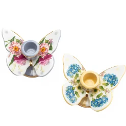 Wildflowers Butterfly Candle Holders - Set Of 2|MacKenzie-Childs New