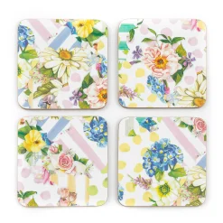 Wildflowers Cork Back Coasters - Set Of 4|MacKenzie-Childs Online