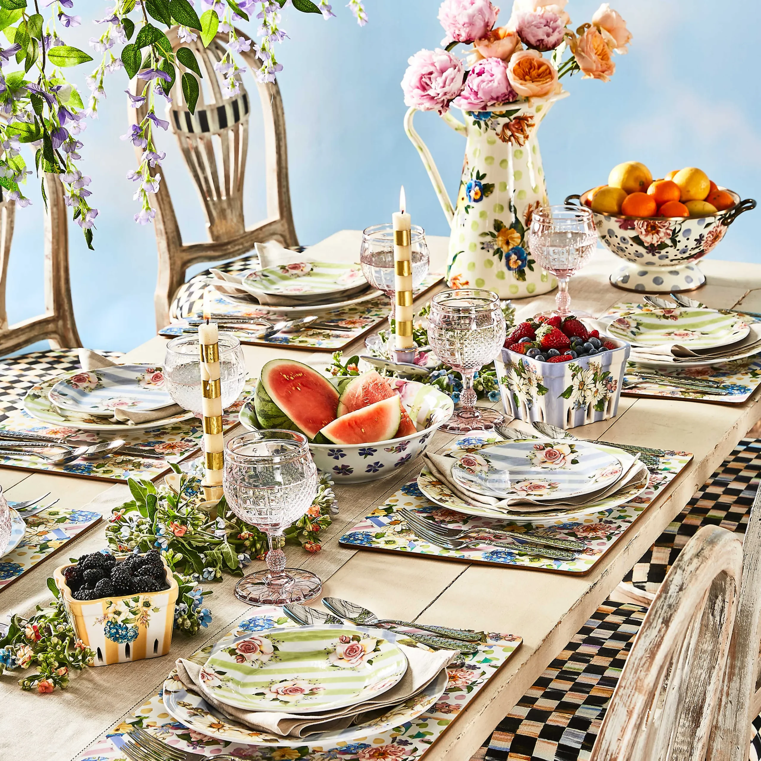 Wildflowers Dessert Plate - Green|MacKenzie-Childs Clearance