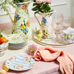 Wildflowers Dessert Plate - Green|MacKenzie-Childs Clearance