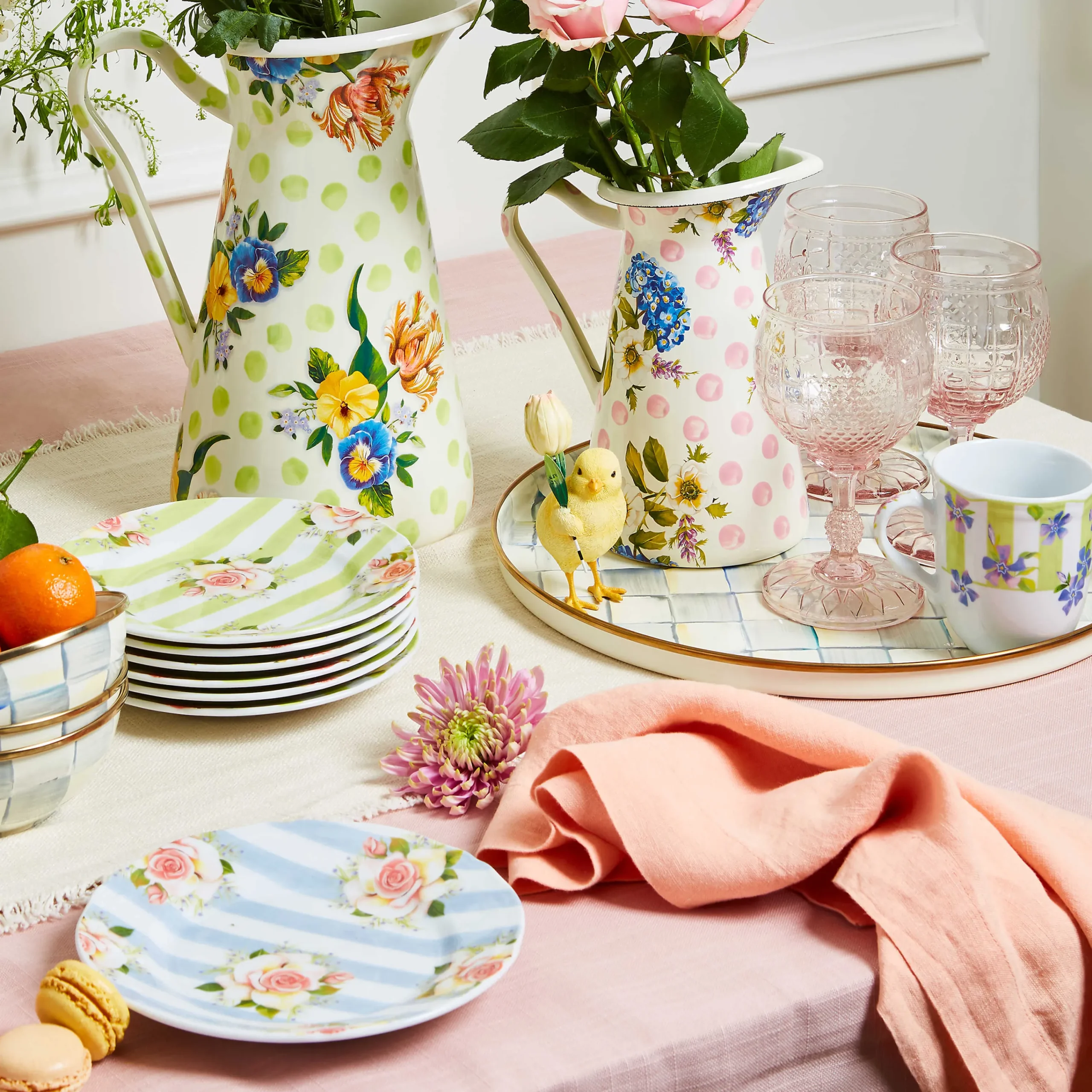 Wildflowers Dessert Plate - Green|MacKenzie-Childs Clearance