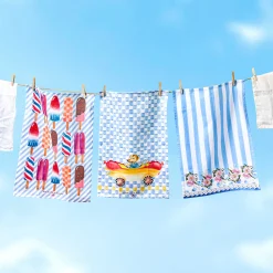 Wildflowers Dish Towel - Blue|MacKenzie-Childs Outlet