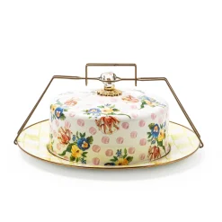 Wildflowers Enamel Cake Carrier - Pink|MacKenzie-Childs Sale