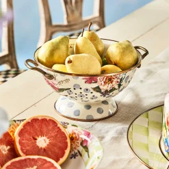 Wildflowers Enamel Large Colander - Blue|MacKenzie-Childs Hot