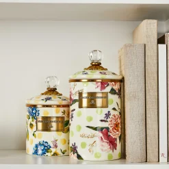 Wildflowers Enamel Large Canister - Green|MacKenzie-Childs Hot