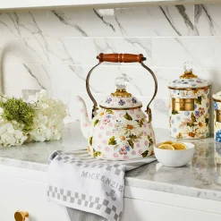Wildflowers Enamel Medium Canister - Blue|MacKenzie-Childs Sale
