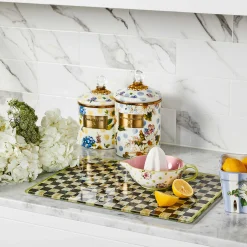 Wildflowers Enamel Medium Canister - Blue|MacKenzie-Childs Sale
