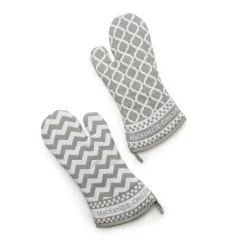 Zig Zag Oven Mitts - Sterling - Set Of 2|MacKenzie-Childs