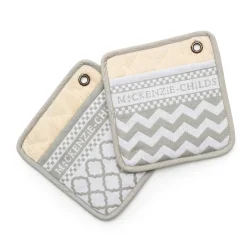 Zig Zag Potholder - Sterling - Set Of 2|MacKenzie-Childs